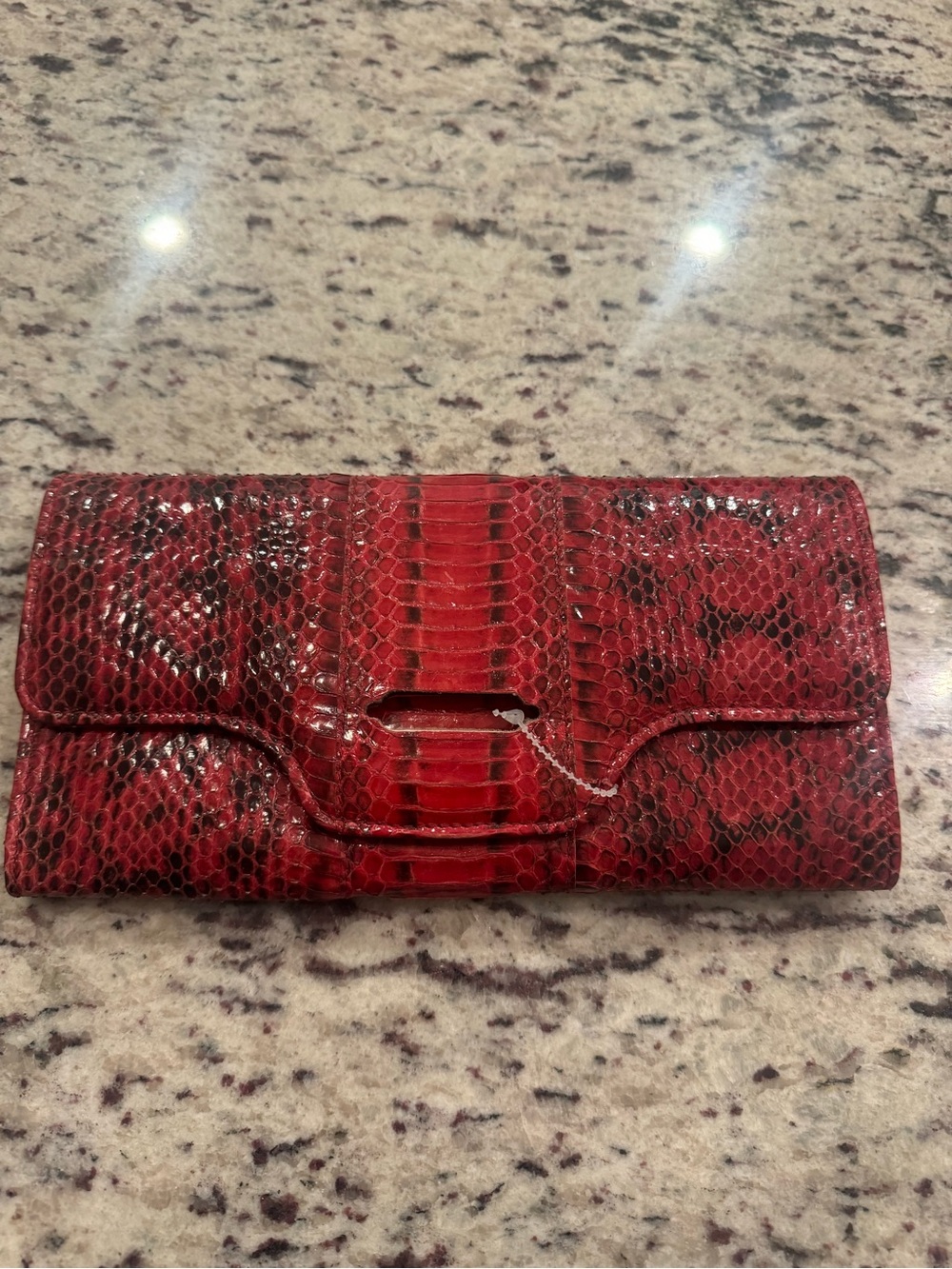 Jimmy Choo Red python  Leather Clutch